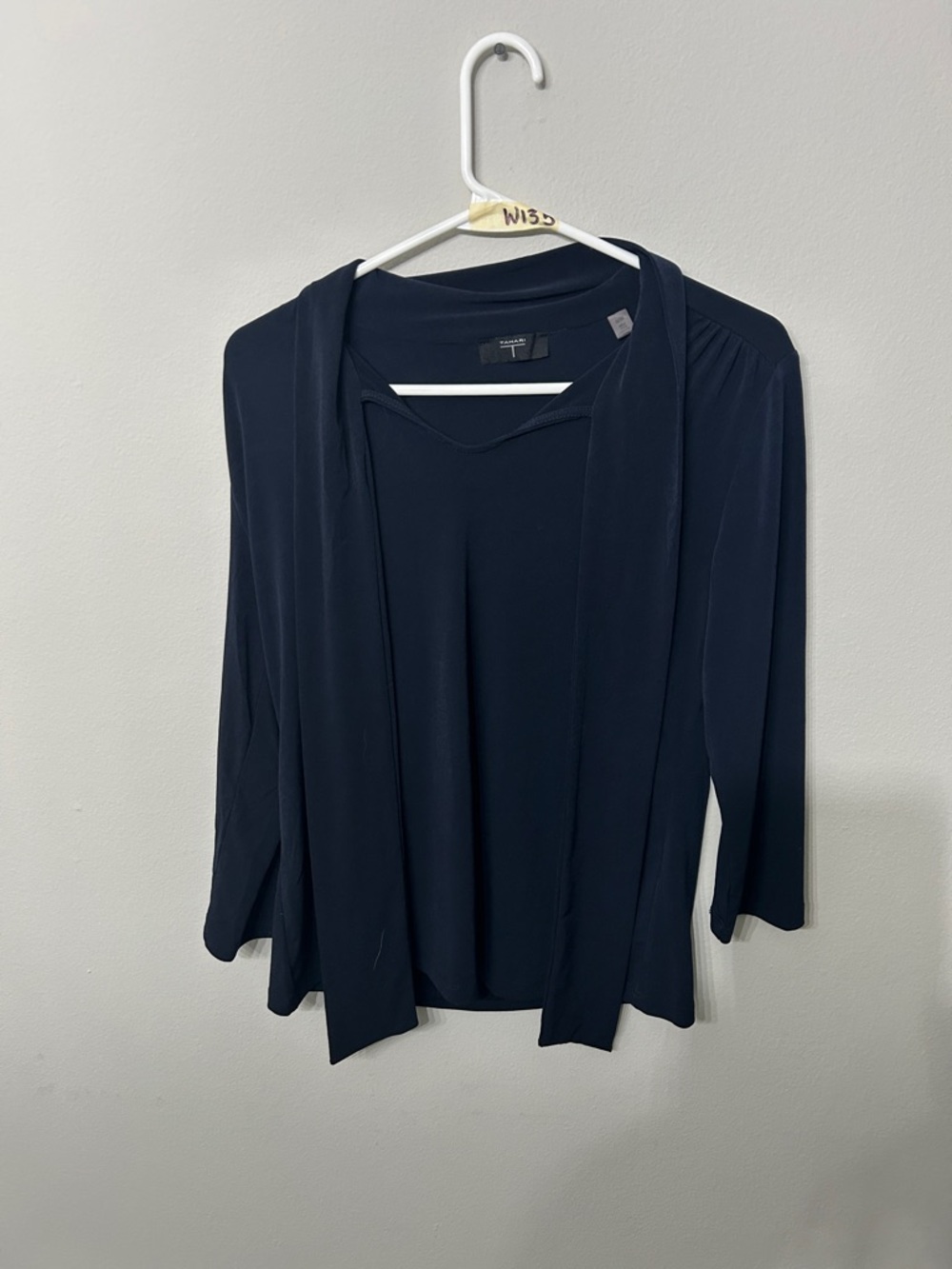 Women’s Tahari Navy Open Front Blouse/Cardigan Size Medium